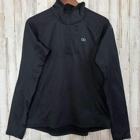 Outdoor Research Womens Vigor Grid Fleece Jacket Large Black EUC 1/4 Zip $99 - Picture 1 of 10